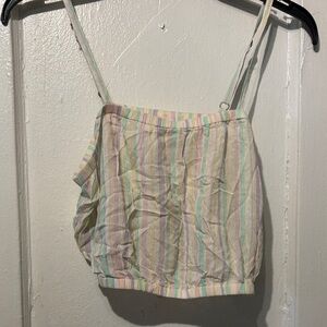 bp Pastel Multi-Stripe Cropped Cami Top